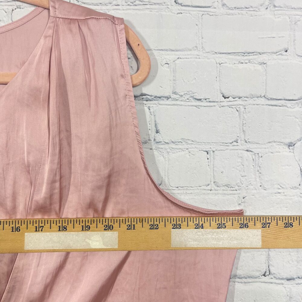 NIC+ZOE Blush Pink Satin Sleeveless Twist Front Blouse Womens XXL Elegant Office - Picture 9 of 11